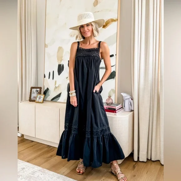 J. Crew Athena Maxi Dress CA657 Black NWT XL - Picture 3 of 12